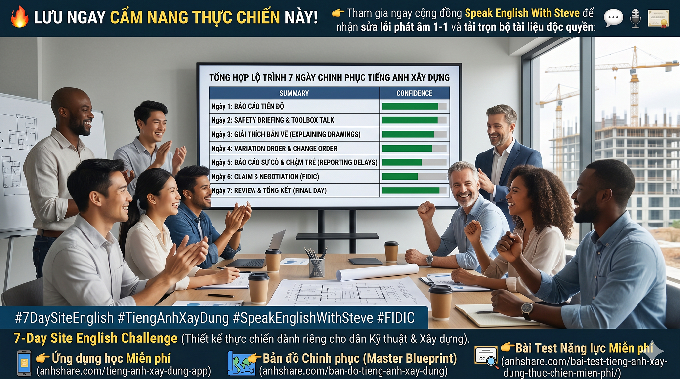 Tổng Hợp Chuỗi Thử Thách 7 Ngày Luyện Nói Tiếng Anh Xây Dựng Thực Chiến (Full Lộ Trình)